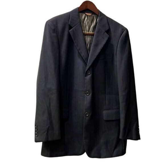 Caravelli Men’s 40R Grey w Stripes 3-button Sports Coat Jacket Blazer - Picture 1 of 11